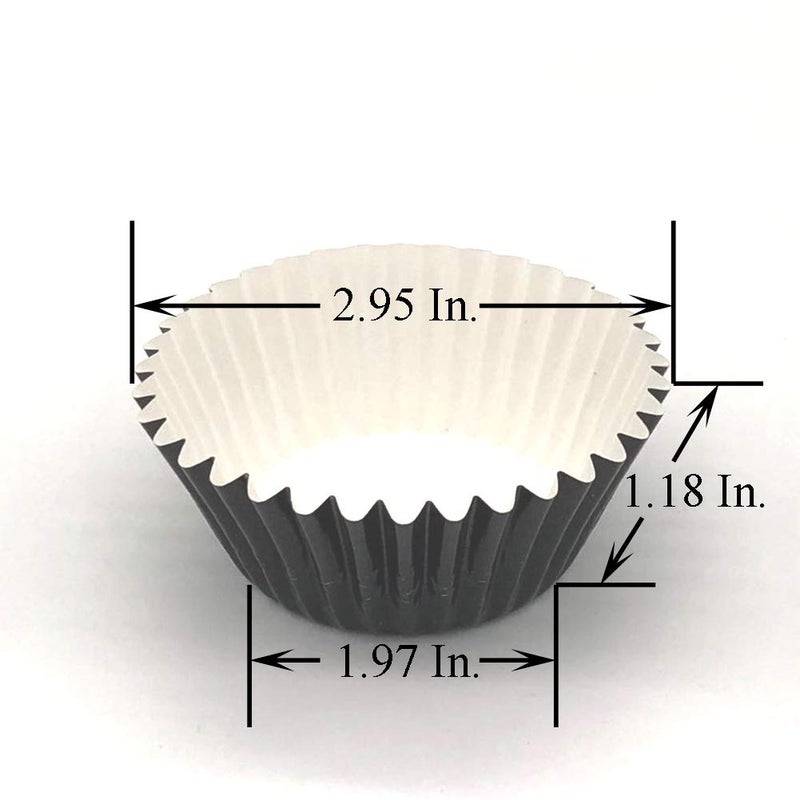 Huaswan Classic Black Paper-Lined Foil Cupcake Liners Standard Baking Cups for Party and More, 120-Count - Image 2